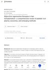 Adjunctive Regenerative Therapies in Hair Transplantation: A Comprehensive Review of Platelet-Rich Plasma, Exosomes, and Emerging Methods