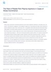 The Role of Platelet-Rich Plasma Injections in Cases of Stress Incontinence