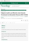 Valproic Acid Is an Effective Anti-Emetic Treatment in Alexander Disease