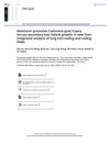 Melatonin Promotes Cashmere Goat (Capra Hircus) Secondary Hair Follicle Growth: A View from Integrated Analysis of Long Non-Coding and Coding RNAs