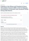 Evaluation of the Efficacy and Threshold of Serum Anti-Mullerian Hormone Levels for Diagnosis and Prediction of Polycystic Ovary Syndrome Among Indian Women