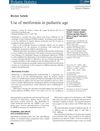 Use of Metformin in Pediatric Age