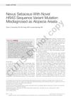 Nevus Sebaceus With Novel HRAS Sequence Variant Mutation Misdiagnosed As Alopecia Areata