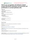 Wnt7a Can Up-Regulate Cell Adhesion Related Protein Fibronectin Expression and Promote Cell Proliferation in Corneal Epithelial Cells