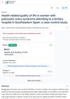 Health-Related Quality of Life in Women with Polycystic Ovary Syndrome Attending a Tertiary Hospital in Southeastern Spain: A Case-Control Study