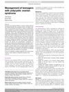 Management of Teenagers with Polycystic Ovarian Syndrome