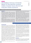 Anti-Mullerian Hormone: A Potential Marker for Recruited Non-Growing Follicles of Ovarian Pool in Women with Polycystic Ovarian Syndrome