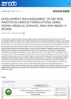 Development and Assessment of Natural Hair Dye in Various Formulations Using Henna, Hibiscus, Shikakai, Amla, and Indigo: A Review