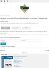 Report from the Chair of the Media Relations Committee