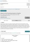 Alopecia as the Presenting Symptom of Syphilis