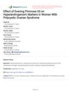 Effect of Evening Primrose Oil on Hyperandrogenism Markers in Women with Polycystic Ovarian Syndrome