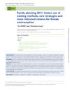 Family Planning 2011: Better Use of Existing Methods, New Strategies, and More Informed Choices for Female Contraception