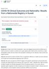 COVID-19 Clinical Outcomes and Nationality: Results from a Nationwide Registry in Kuwait