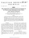 The Application of Radiochemical Techniques to the Study of the Interaction of Hair Fibers with Aqueous Solutions