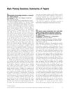 Main Plenary Sessions: Summaries of Papers