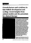 Growth Factors and Cytokines in Hair Follicle Development and Cycling: Recent Insights from Animal Models and the Potentials for Clinical Therapy