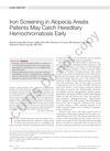 Iron Screening in Alopecia Areata Patients May Catch Hereditary Hemochromatosis Early