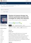 Platelet-Rich Plasma Therapy: Key Infection Prevention Practices and Strategies for Safety Risk Reduction