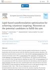 Optimization of Lipid-Based Nanoformulation for Cutaneous Targeting: Niosomes as Potential Candidates