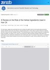 A Review on the Role of Herbal Ingredients Used in Hair Oil
