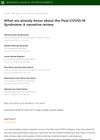 What We Already Know About the Post-Covid-19 Syndrome: A Narrative Review