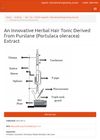 An Innovative Herbal Hair Tonic Derived From Purslane (Portulaca Oleracea) Extract