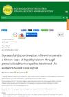 Successful Discontinuation of Levothyroxine in a Known Case of Hypothyroidism Through Personalized Homeopathic Treatment: An Evidence-Based Case Report