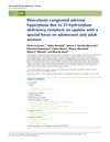 Non-Classic Congenital Adrenal Hyperplasia Due to 21-Hydroxylase Deficiency Revisited: An Update with a Special Focus on Adolescent and Adult Women