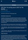 CEO View: An Exciting Start to 2021 for The Society