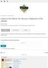Letters to the Editors: Re: Become a Diplomate of the ABHRS