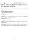 Clinical Analysis of 78 Patients with Non-Classical 21-Hydroxylase Deficiency