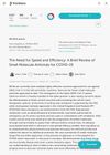 The Need for Speed and Efficiency: A Brief Review of Small Molecule Antivirals for COVID-19