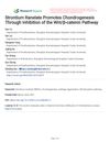 Strontium Ranelate Promotes Chondrogenesis Through Inhibition of the Wnt/β-Catenin Pathway