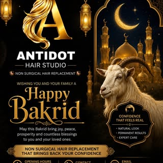 ✨ Eid Mubarak from Antidot Hair Studio ✨

This Bakrid, celebrate confidence, style & a new look with
