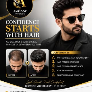 ✨ Regain Your Confidence with Premium Non-Surgical Hair Replacement at Antidot Hair Studio ✨
Looking