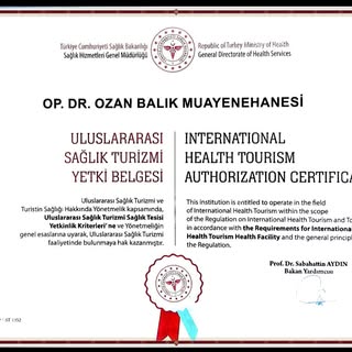 Our clinic is certified with an International Medical Tourism License. License No.: ST-1352