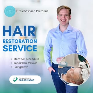 Dr Sebastiaan Pretorius specializes in hair restoration using stem cell procedures. 

Take the first