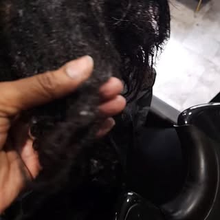 POV: Walk-in client came in after 7 weeks with a sew-in… hair severely matted and already wet.

Here