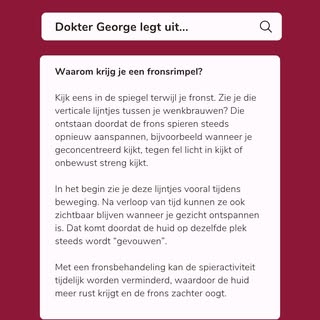 Zie jij die fronslijn steeds vaker terug op foto's of wanneer je in de spiegel kijkt? Je bent zeker 