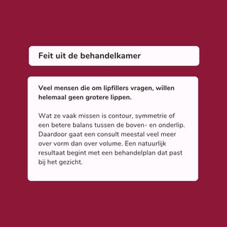 Een veelgehoorde misvatting: lipfillers zijn alleen voor grotere lippen. Maar dat klopt niet 😊

Vee