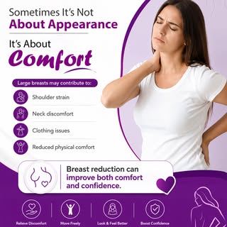 💜 Comfort Matters Just As Much As Confidence.

Breast reduction is not just a cosmetic procedure—it