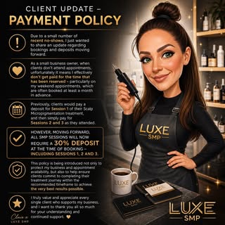 CLIENT UPDATE – PAYMENT POLICY

Due to a small number of recent no-shows, I just wanted to share an 