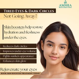 Skin boosters help restore hydration and freshness to the under-eye area, reducing dark circles, imp