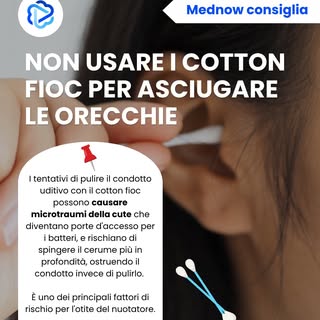 Dopo il bagno, l'istinto è asciugare subito le orecchie con un cotton fioc👇

Il cotton fioc può cau