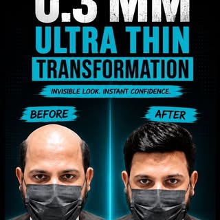 0.3mm. That's thinner than a strand of hair. 🤯
Yet it gave him a hairline nobody can tell is fake.
