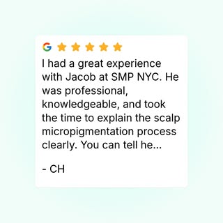 I had a great experience with Jacob at SMP NYC. He was professional, knowledgeable, and took the tim
