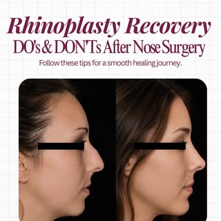 👃 Rhinoplasty Recovery: Do's & Don'ts

Your aftercare matters just as much as your surgery!

✅ Do:
