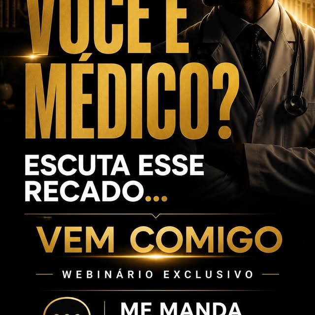 Pronto!!! vamos de WEBNÁRIO. Você é médico ??? Escuta esse recado e vem comigo !!! Me manda um direc