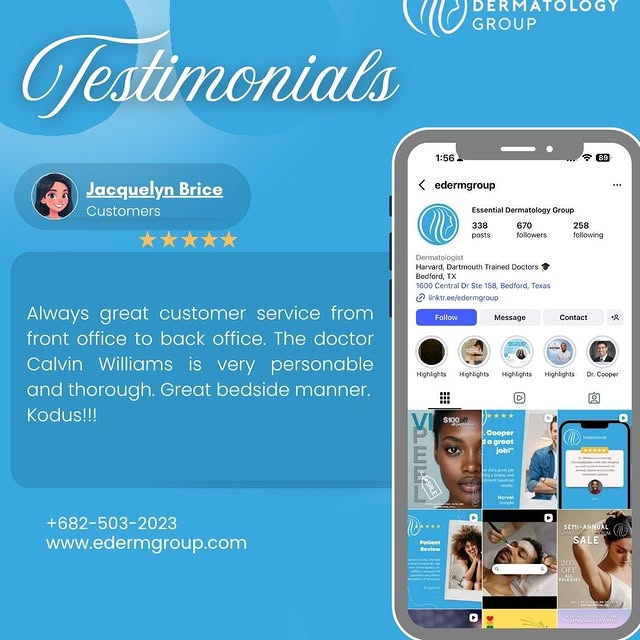 ✨ Real stories. Real results. Real confidence. ✨

Thank you for trusting Essential Dermatology Group