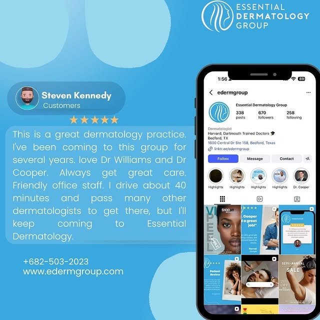 ✨ Thank You for Trusting Essential Dermatology Group! ✨

We are truly grateful for your kind words a